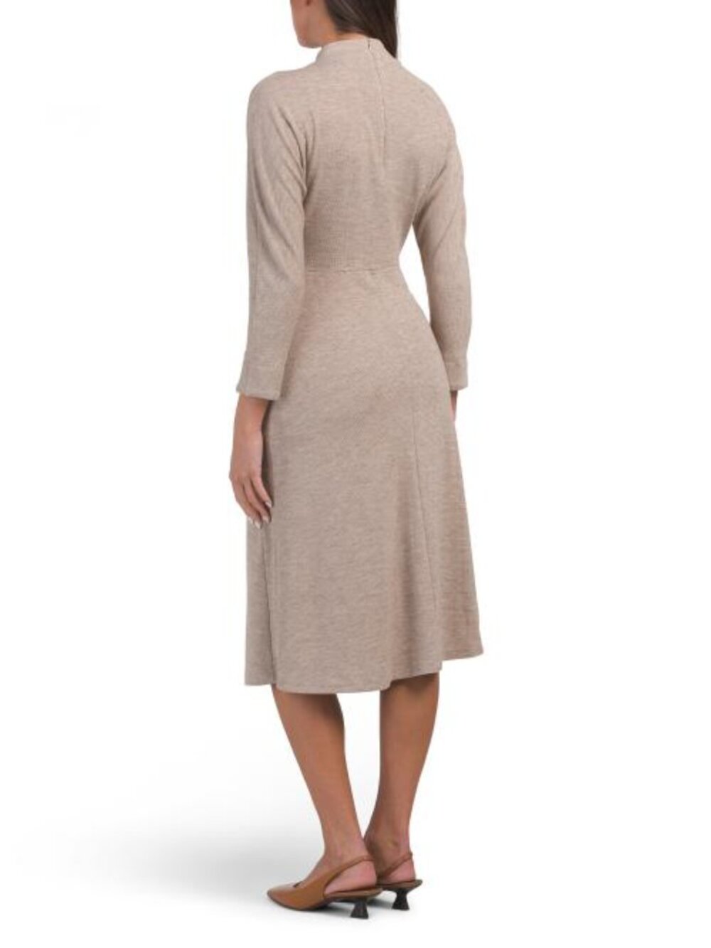 MAGGY LONDON Dolman Sleeve Mock Neck Midi Dress - Picture 2 of 4
